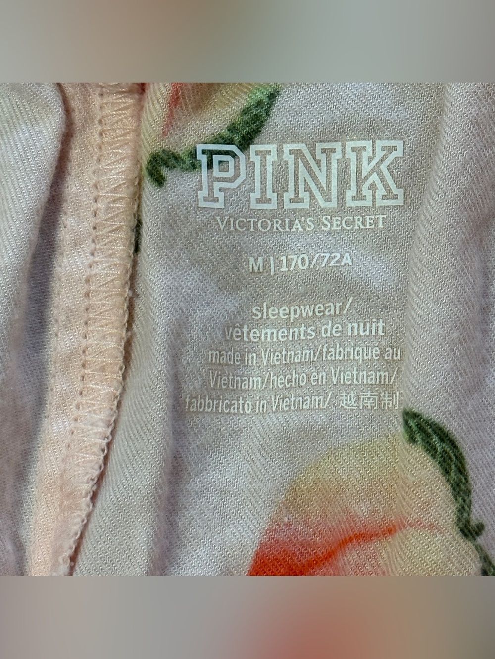 Victoria's Secret PINK Peach Print Boxer Sleep Shorts Pink Peach Medium - Picture 5 of 11